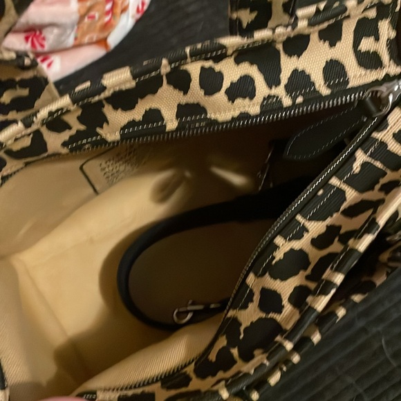 Coach leopard tote bag with strap - Picture 3 of 4
